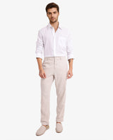 Men's White Formal Regular Fit Solid Full Sleeves Shirt