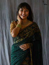 Women's Green Pure Cotton Saree