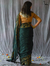 Women's Green Pure Cotton Saree