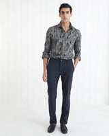 Men's Black Casual Regular Fit Printed Full Sleeves Shirt