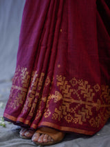 Women's Pink Pure Cotton Saree