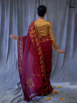 Women's Pink Pure Cotton Saree