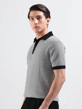 Men's Black Casual Slim Fit Solid Half Sleeves Tshirt