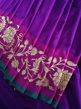 Women's Purple Silk Saree with Blouse Piece