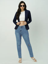 Women's Blue Casual Slim Fit Jeans