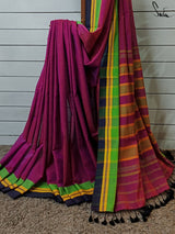 Women's Pink Cotton Saree