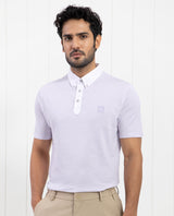 Men's Purple Casual Regular Fit Solid Half Sleeves Polo Tshirt