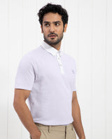 Men's Purple Casual Regular Fit Solid Half Sleeves Polo Tshirt
