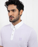 Men's Purple Casual Regular Fit Solid Half Sleeves Polo Tshirt