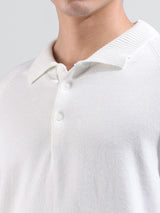 Men's Slim Fit Textured Polo Collar Tshirt