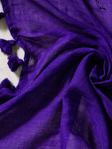Women's Purple Mul Cotton Saree