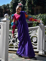 Women's Purple Mul Cotton Saree