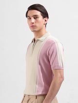 Men's Slim Fit Textured Polo Collar Tshirt