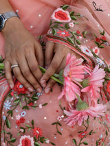 Women's Pink Mul Cotton Saree