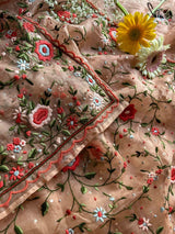 Women's Pink Mul Cotton Saree