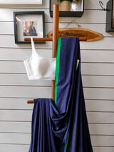 Women's Blue Cotton Saree