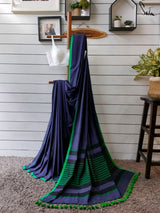 Women's Blue Cotton Saree
