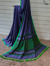 Women's Blue Cotton Saree