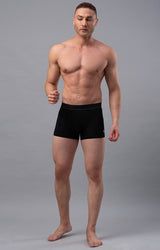 Men's Black Mid-Rise Solid Trunk