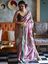 Women's Purple Silk Saree