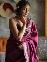 Women's Purple Silk Saree