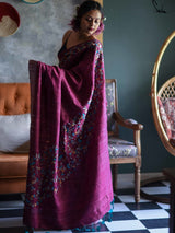 Women's Purple Silk Saree