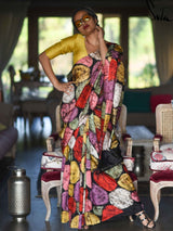 Women's Multicolor Mulberry Silk Saree with Blouse Piece