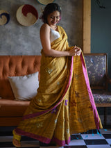 Women's Yellow Silk Saree
