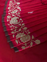 Women's Pink Silk Saree with Blouse Piece