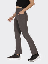 Women's Gray Sports Solid Pant