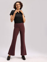 Women's Purple Solid Sports High Rise Trouser - Tall