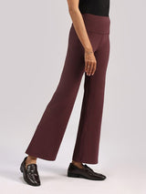 Women's Purple Solid Sports High Rise Trouser - Tall