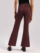 Women's Purple Solid Sports High Rise Trouser - Tall