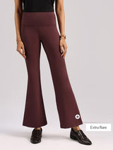 Women's Purple Solid Sports High Rise Trouser - Tall