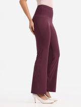 Women's Purple Solid Sports High Rise Pant - Tall