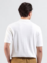 Men's White Casual Slim Fit Solid Half Sleeves Tshirt