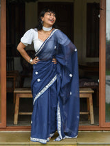 Women's Blue Cotton Saree