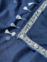 Women's Blue Cotton Saree