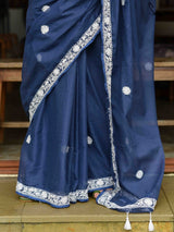 Women's Blue Cotton Saree