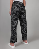 Women's Black Casual Printed Pyjama