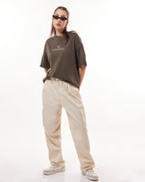 Women's Brown Unfair Scar Graphic Printed Oversized Tshirt