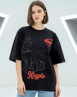 Women's Black Streetwear Half Sleeves Tshirt