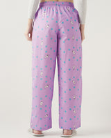 Women's Purple Casual Printed Pyjama