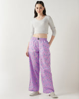 Women's Purple Casual Printed Pyjama