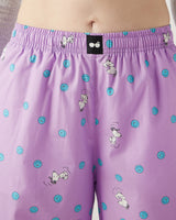 Women's Purple Casual Printed Pyjama