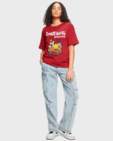 Women's Red Emotional Graphic Printed Oversized Tshirt