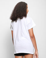 Women's White Casual Boyfriend Fit Solid Half Sleeves Tshirt