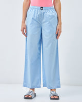 Women's Blue Casual Solid Pyjama