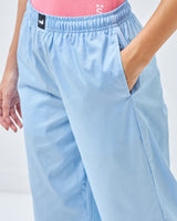 Women's Blue Casual Solid Pyjama