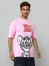 Men's Boxy Tom & Jerry Printed Round Neck Tshirt